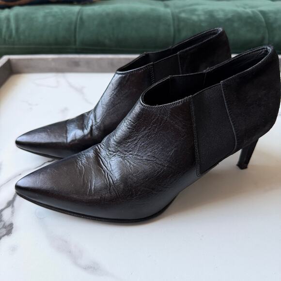 Rag & Bone Beha Black Leather Suede Chelsea Booties Size 37.5 - Picture 6 of 10